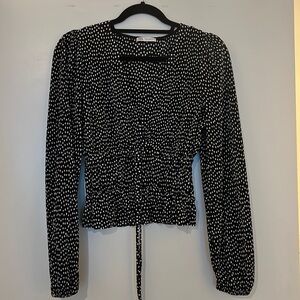 Zara ruched polka dot top